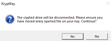 KryptKey disk drive disconnection